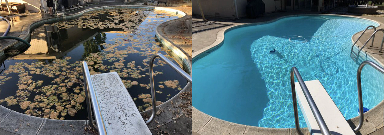 pool drain and clean up